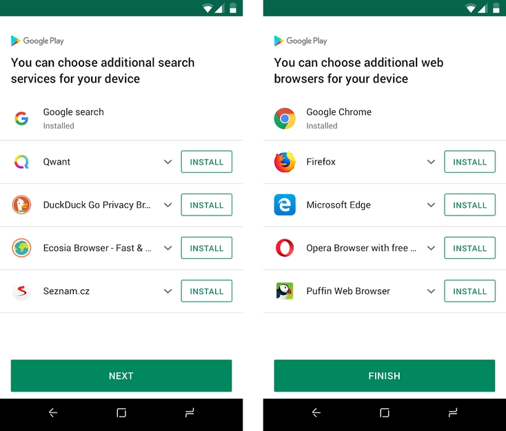 Browser and Search Engine choice in Android