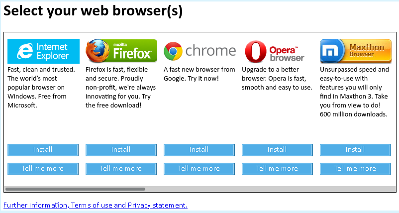 The browserchoice.eu webpage in 2013.