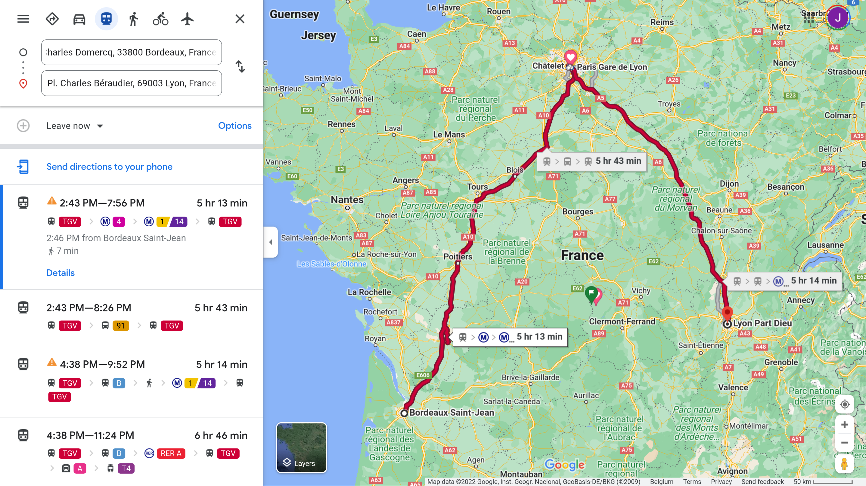 To anyone living outside of France, this route would seem insane, unfortunately it is the only option the SNCF offer.